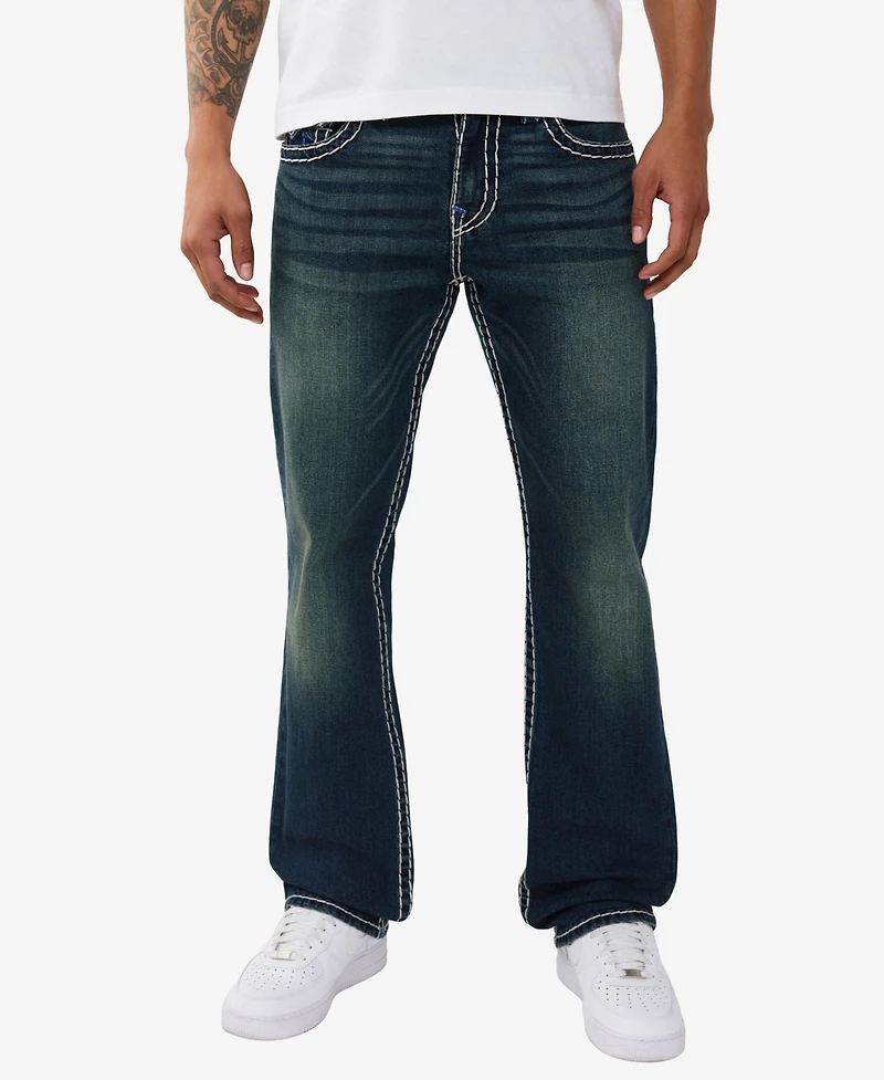 True Religion Men's Ricky Straight Super T Flap Jeans