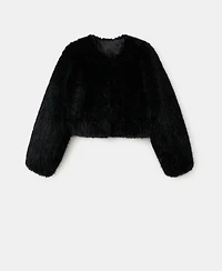 Mango Women's Faux-Fur Cropped Jacket