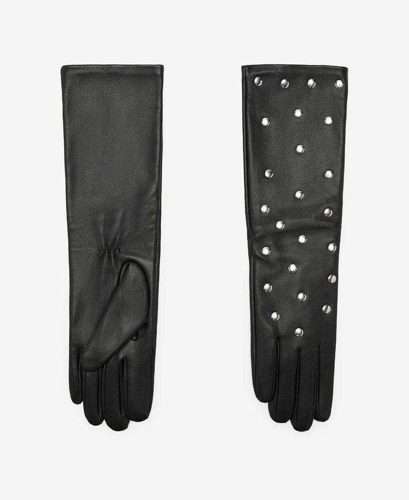 Mango Women's Studded Leather Gloves