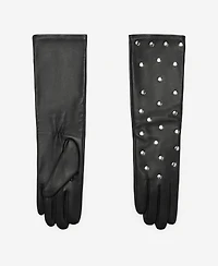 Mango Women's Studded Leather Gloves