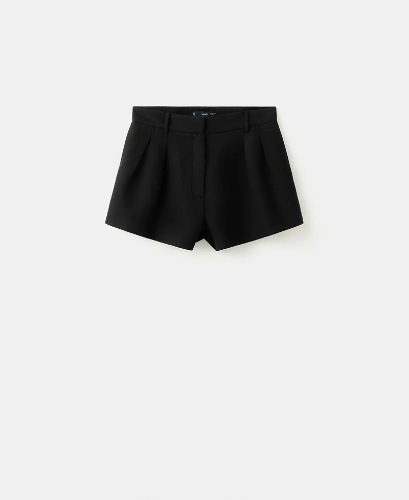 Mango Women's Pleated High-Waist Shorts