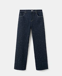 Mango Women's Rhinestone Detail Straight Jeans