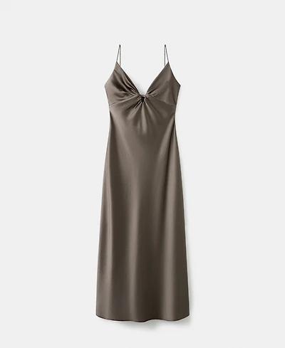 Mango Women's V-Neck Satin Dress