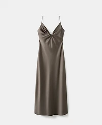 Mango Women's V-Neck Satin Dress