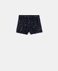 Mango Women's Sequins Velvet Shorts