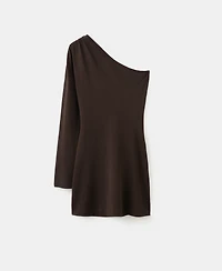 Mango Women's Asymmetrical Sleeves Fitted Dress