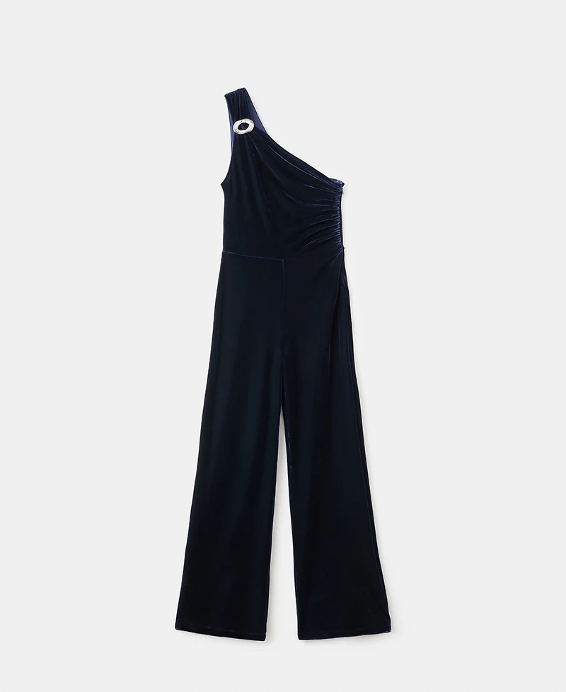 Mango Women's Metallic Detail Velvet Jumpsuit