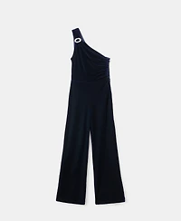Mango Women's Metallic Detail Velvet Jumpsuit