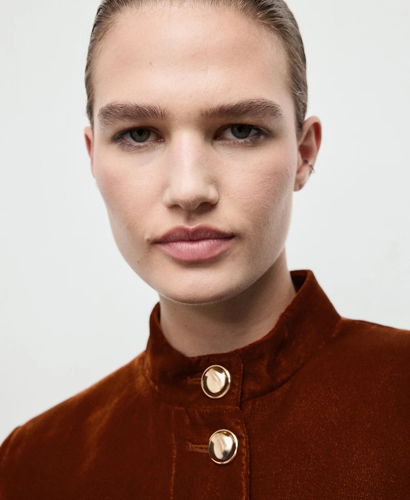 Mango Women's Buttons Velvet Jacket