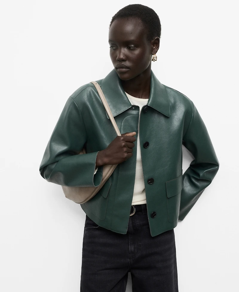 Mango Women's Pockets Faux-Effect Jacket