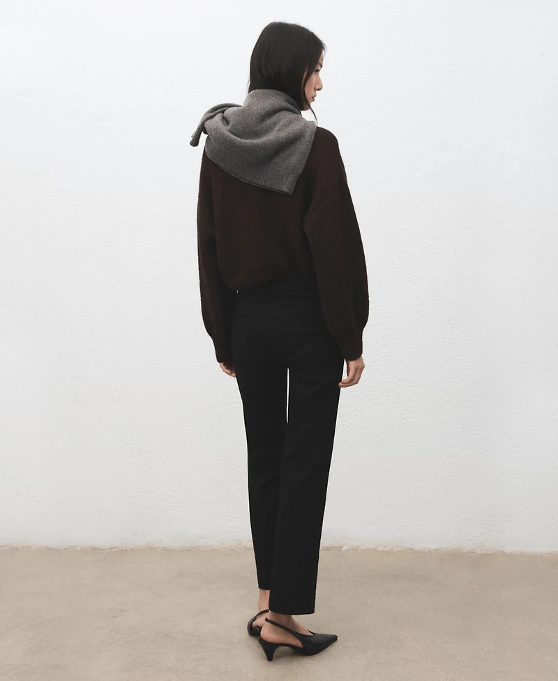 Mango Women's Straight-Cut Crop Pants