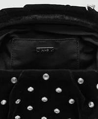 Mango Women's Rhinestones Velvet Clutch