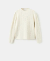 Mango Women's Cable-Knit Lurex Sweater