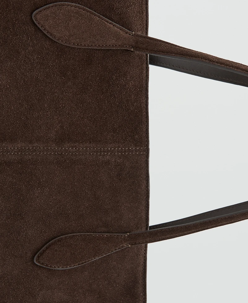 Mango Women's Suede Shopper Bag