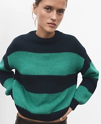 Mango Women's Knit Striped Sweater