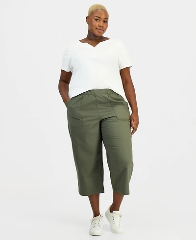 Style & Co Plus Pull-On Cropped Pants, Exclusively at Macy's
