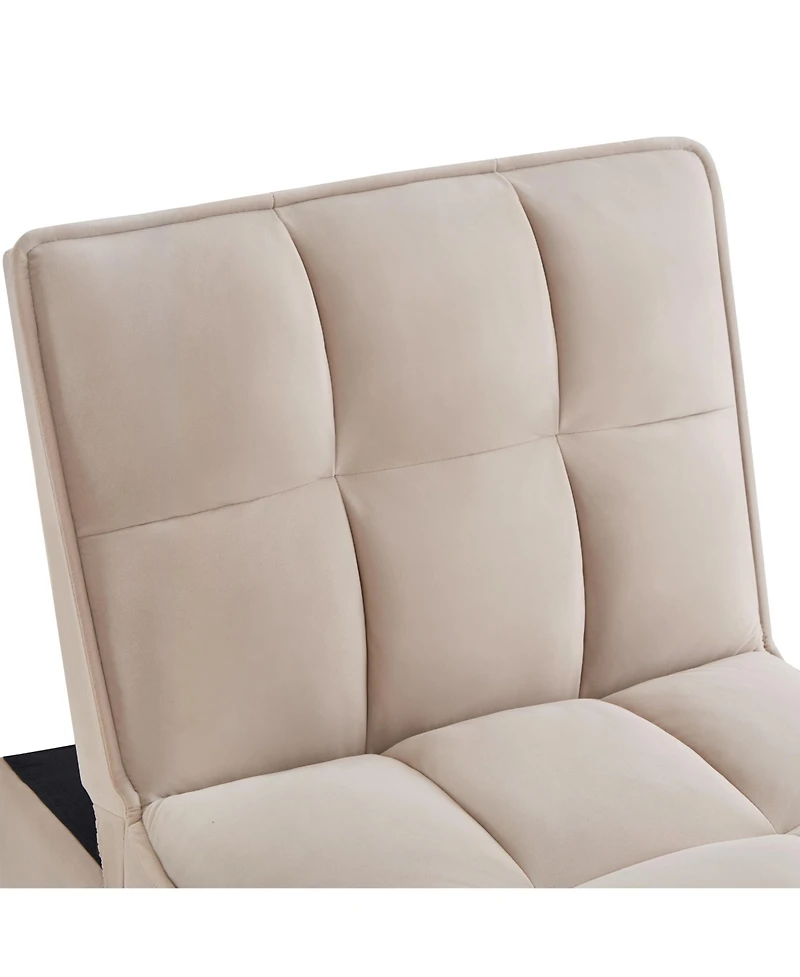 sumyeg 4-in-1 Convertible Sofa Bed with Storage Pockets Adjustable Backrest and Chaise Lounge