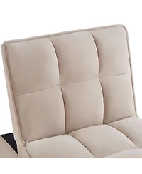 sumyeg 4-in-1 Convertible Sofa Bed with Storage Pockets Adjustable Backrest and Chaise Lounge