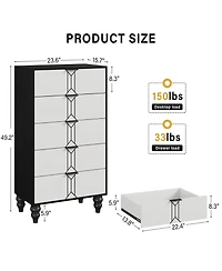 gaomon 5-Drawer Dresser with Large Storage and Display Top – Perfect for Organized Living