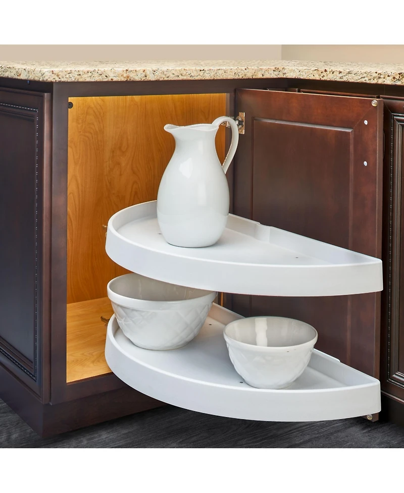 Rev-a-Shelf 33" Lazy Susan Half-Moon Polymer Two-Tier Blind Cabinet 6882-33-11-570