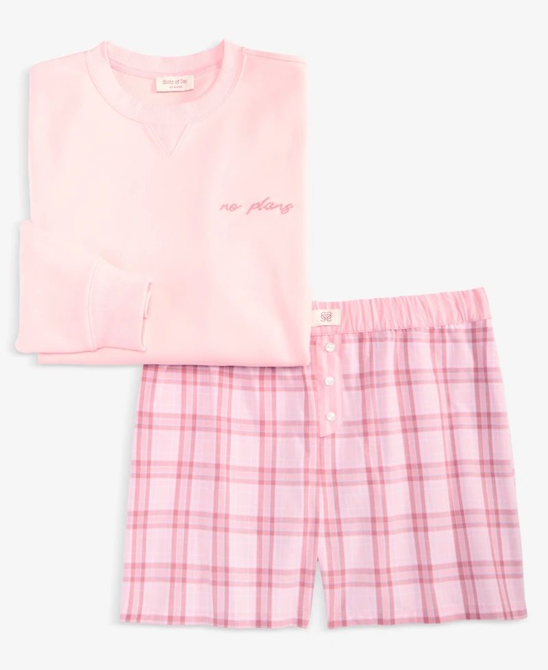 State of Day Women's French Terry Graphic Crewneck Sweatshirt, Macy's Exclusive