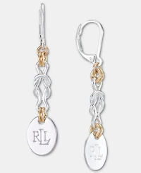 Lauren Ralph Lauren Logo Knot Gold-Tone Linear Earrings
