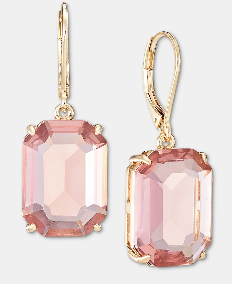 Lauren Ralph Glass Stone Gold-Tone Drop Earrings