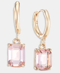 Lauren Ralph Glass Stone Drop Huggie Earrings