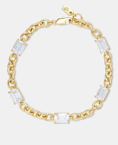 Lauren Ralph Lauren Gold-Tone Cubic Zirconia Chain Link Bracelet