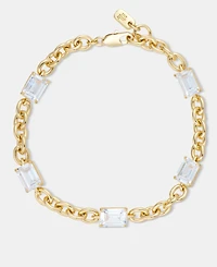 Lauren Ralph Lauren Gold-Tone Cubic Zirconia Chain Link Bracelet