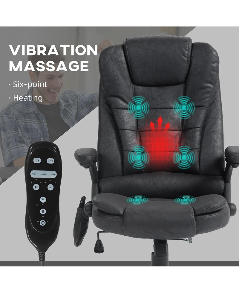 Vinsetto 6 Point Vibrating Massage Office Chair with Lumbar Heat