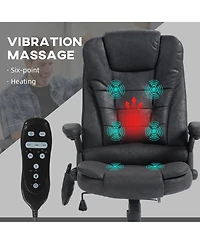 Vinsetto 6 Point Vibrating Massage Office Chair with Lumbar Heat
