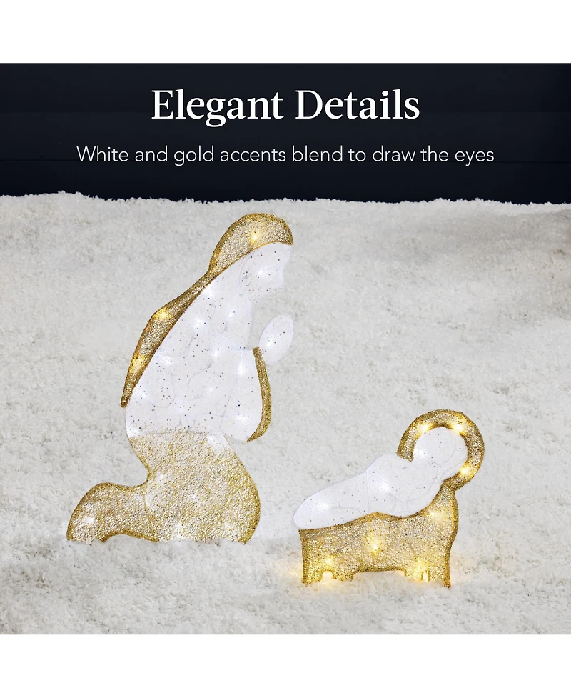 Best Choice Products Lighted 2D Christmas Nativity Scene Outdoor Decor w/ Twinkling Led Lights
