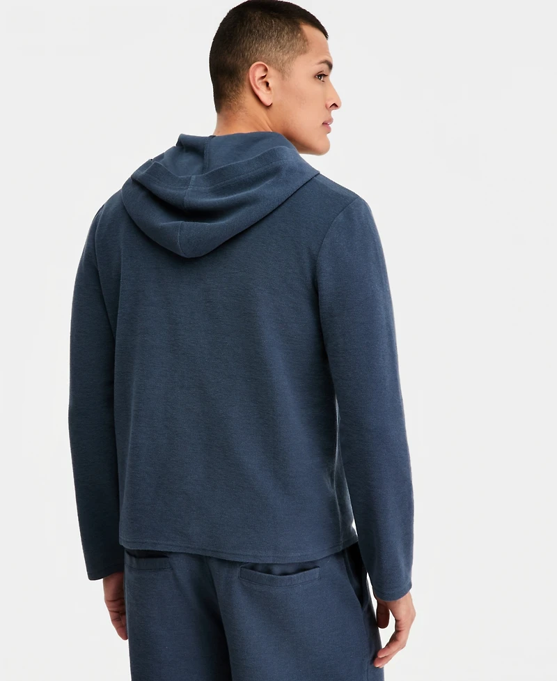 Sun + Stone Men's Beach Terry Button-Placket Hoodie, Macy's Exclusive