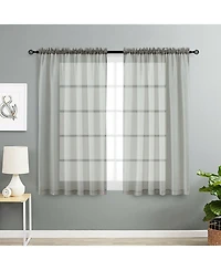 Designer Sheer Voile Rod Pocket Curtains For Small Windows