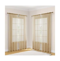 Hlc.me Essentials Sheer Voile Window Treatment Rod Pocket Curtain Panels
