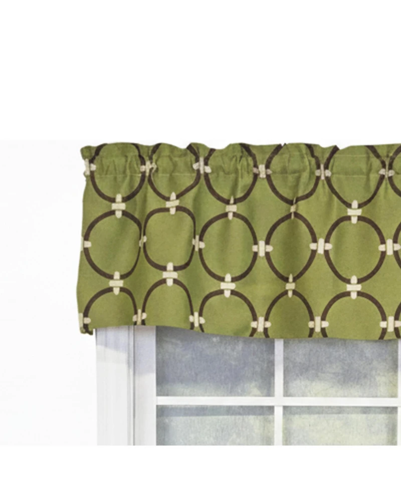 Rlf Home 100% Cotton High Quality Rings Tailored Window Valance with 1.5" Rod Pocket 50" W X 12" L Green