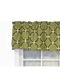 Rlf Home 100% Cotton High Quality Rings Tailored Window Valance with 1.5" Rod Pocket 50" W X 12" L Green