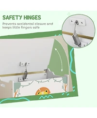 Qaba Toy Box for Kids, Chest with Lid, Safety Hinges, Handles,