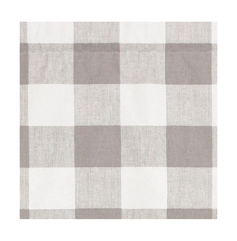 Rlf Home Grande Check Regal Style 3" Rod Pocket Valance 50" x 17" Taupe