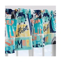 Greenland Home Fashion Wave Rider Rod Pocket Darcy Window Curtain Valance - Blue 84x16"