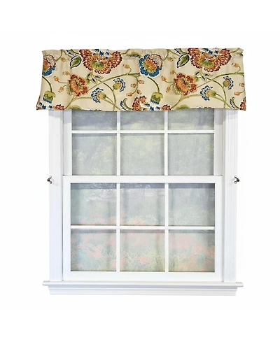 Rlf Home 100% Cotton High Quality Moira Tailored Window Valance with 1.5" Rod Pocket 50" W X 12" L Multi