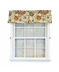 Rlf Home 100% Cotton High Quality Moira Tailored Window Valance with 1.5" Rod Pocket 50" W X 12" L Multi