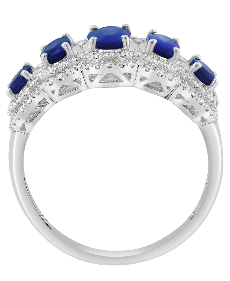 Effy Collection Sapphire (1-5/8 ct. t.w.) and Diamond (1/2 Ring 14k White Gold (Also Available Emerald)