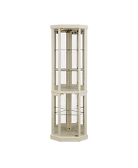 Streamdale Furniture Lighted Corner Curio Cabinet - Glass Display Case