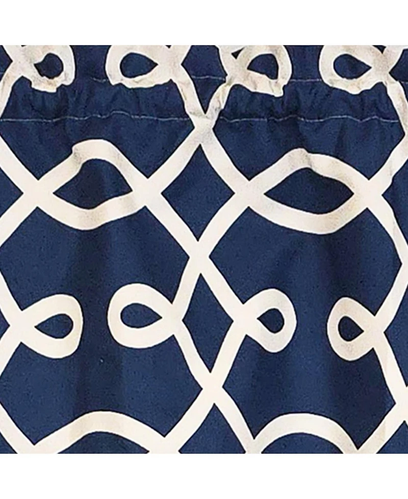 Rlf Home 100% Cotton High Quality Tracy Tailored Window Valance with 1.5" Rod Pocket 50" W X 12" L Navy