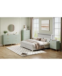 Gaomon + 5-Drawer + Wood + Modern Design with Gold Pulls + Bedroom Dresser