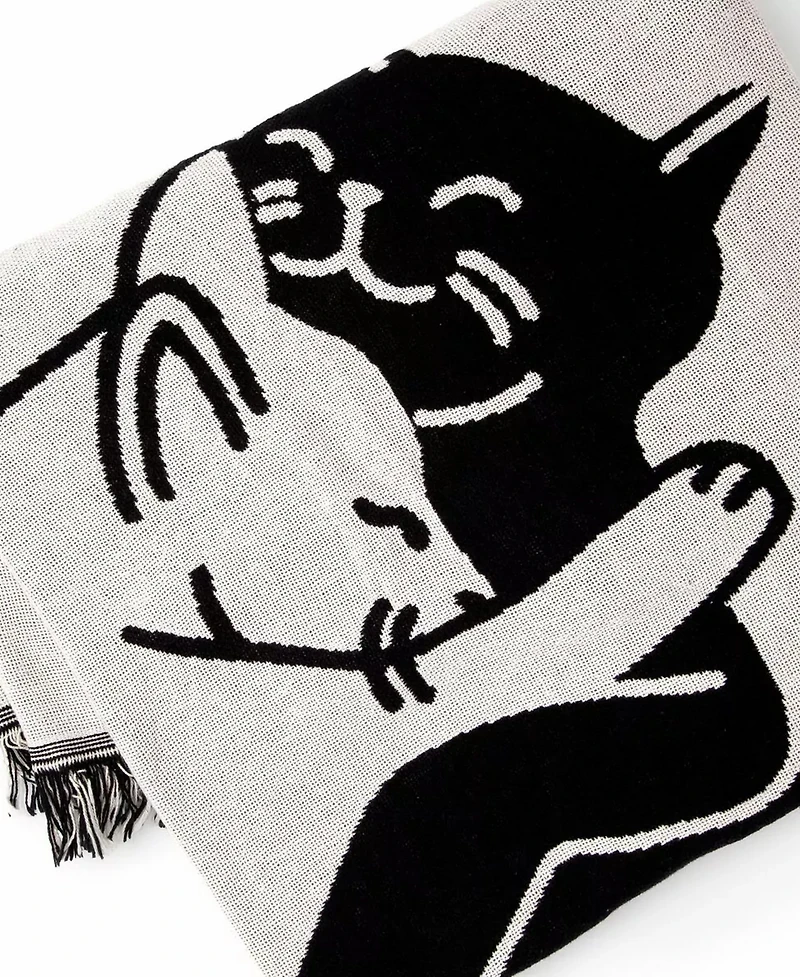 Uncommon Goods Snuggle Cat Cotton Throw Blanket, 60" x 46"