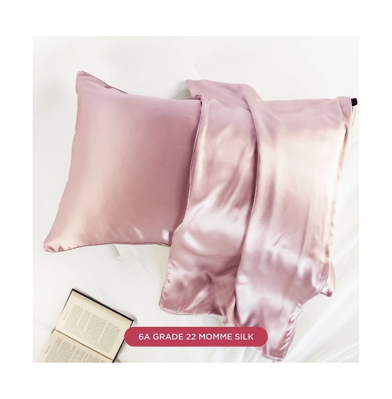 Night 22 Momme 100% Mulberry Silk Pillowcase, Zipper, Machine Washable