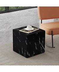 Streamdale 15.7" Black Marble Mdf Coffee Table Luxurious Living Room Accent